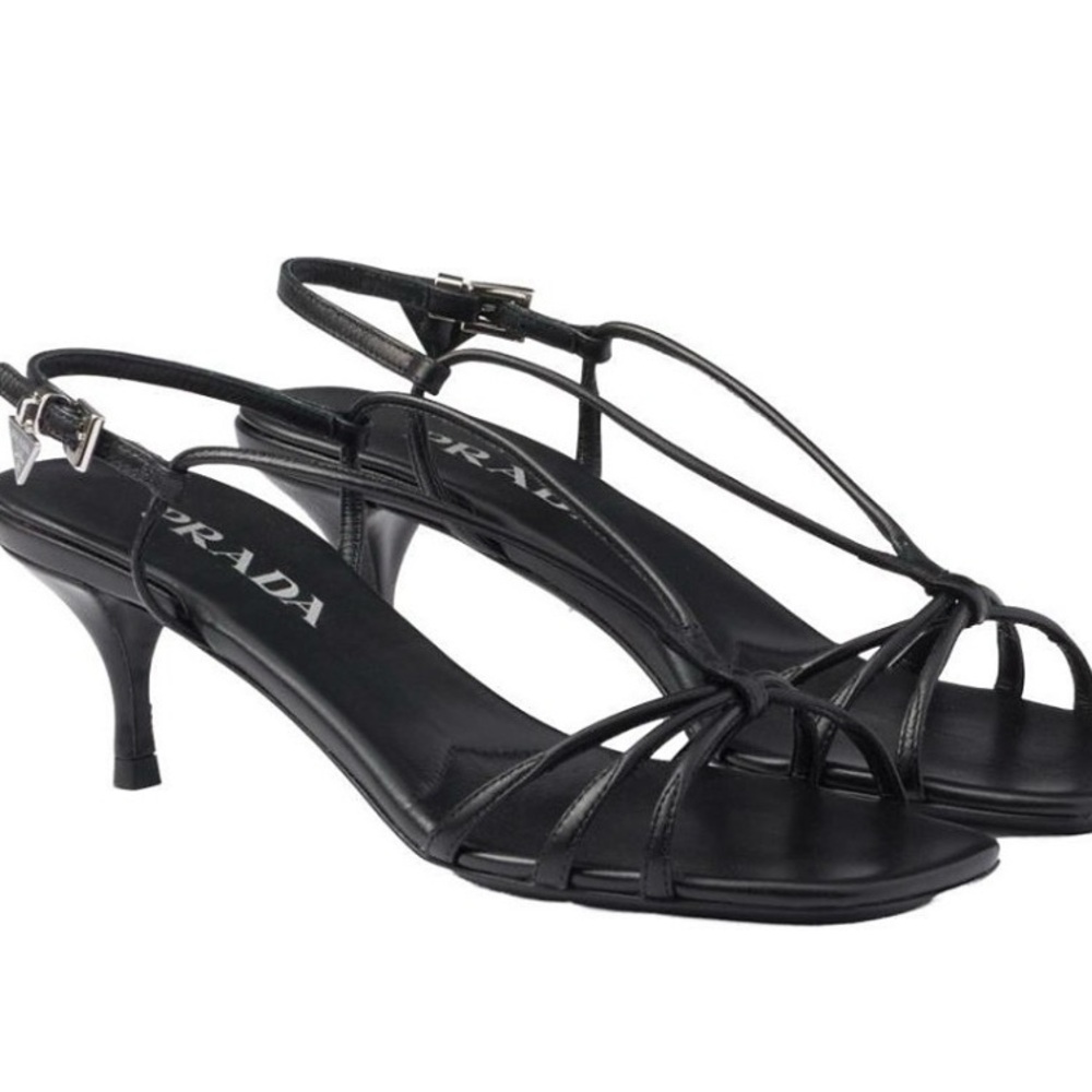 Prada Elegant Black Strappy Heels